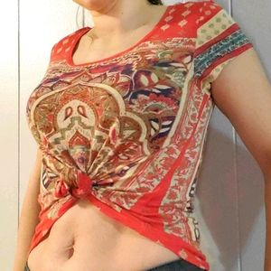 Lucky Brand Indian Inspired Soft Light T-shirt